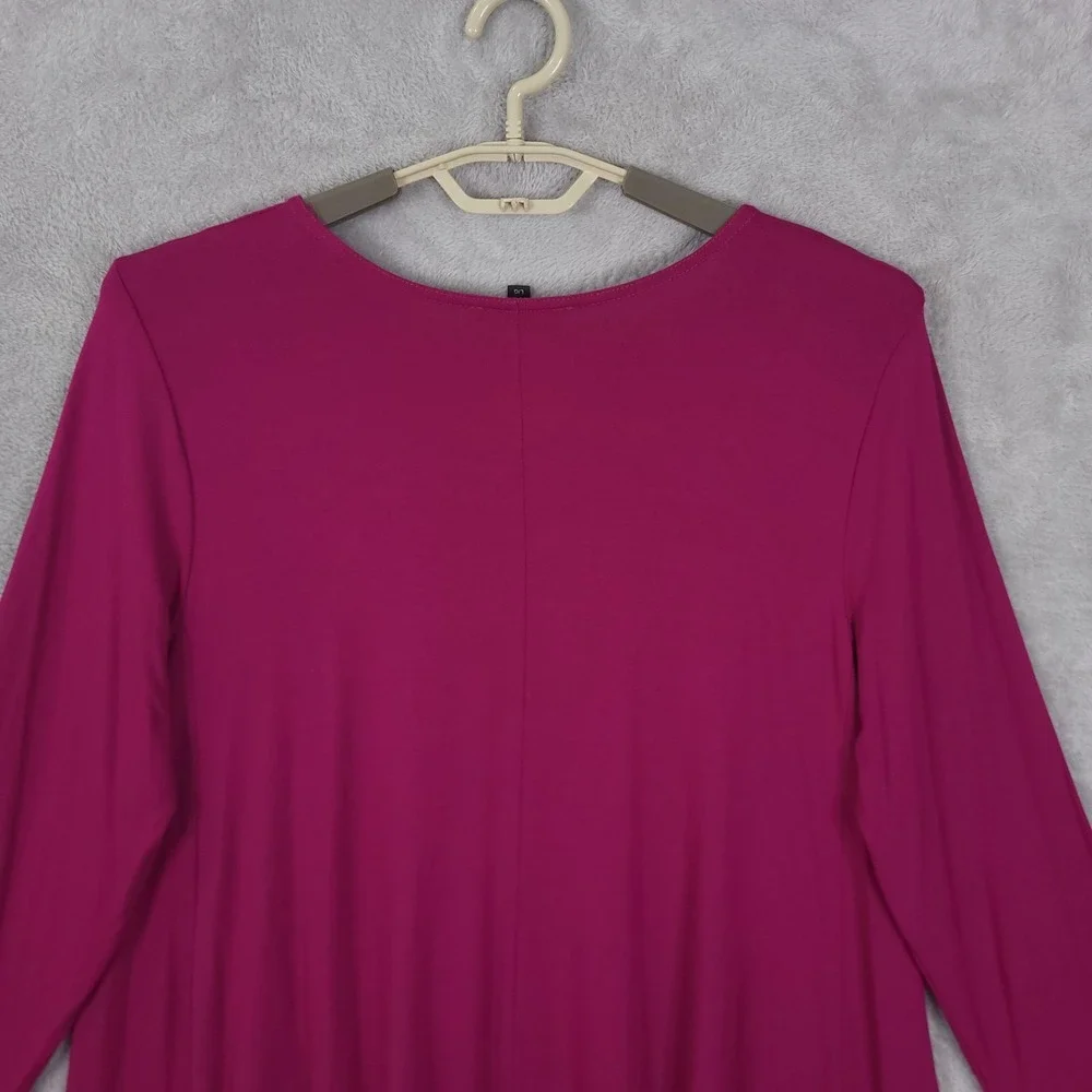 Eileen Fisher Shirt Womens Large Pink Viscose Stretch Tunic Top Made USA - Picture 10 of 12